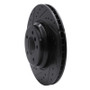 R1 07-15 BMW 335I xDrive Front Left Drilled & Slotted Black Brake Rotor