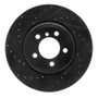 R1 05-08 BMW 760I Rear Left Drilled & Slotted Black Brake Rotor