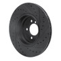 R1 05-08 BMW 760I Rear Left Drilled & Slotted Black Brake Rotor