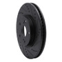 R1 06-10 BMW 530XI Rear Right Drilled & Slotted Black Brake Rotor