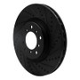R1 01-06 BMW M3 Left Front Drilled & Slotted Black Brake Rotor