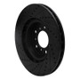 R1 01-06 BMW M3 Left Front Drilled & Slotted Black Brake Rotor