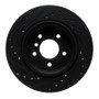 R1 01-06 BMW 330I Rear Right Drilled & Slotted Black Brake Rotor
