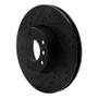 R1 00-03 BMW 540I Front Left Drilled & Slotted Black Brake Rotor