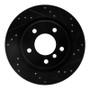 R1 99-06 BMW 325I (USA/Canada) Rear Right Drilled & Slotted Black Brake Rotor