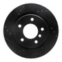 R1 99-06 BMW 323I Rear Left Drilled & Slotted Black Brake Rotor