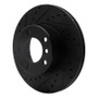 R1 96-03 BMW 528I Front Left Drilled & Slotted Black Brake Rotor
