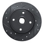 R1 76-84 Porsche 924 Front Left Drilled & Slotted Black Brake Rotor