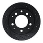 R1 69-83 Porsche 911 Rear Right Drilled & Slotted Black Brake Rotor