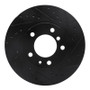 R1 87-95 BMW 735IL Front Right Drilled & Slotted Black Brake Rotor