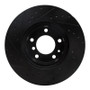 R1 87-95 BMW 735IL Front Right Drilled & Slotted Black Brake Rotor