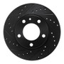 R1 82-88 BMW 533I Front Left Drilled & Slotted Black Brake Rotor