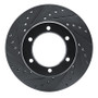 R1 1986-1995 Toyota 4Runner Front Left Drilled & Slotted Black Brake Rotor