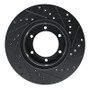 R1 1986-1995 Toyota 4Runner Front Left Drilled & Slotted Black Brake Rotor