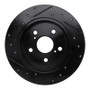 R1 2015-2025 Lexus ES250 Rear Right Drilled & Slotted Black Brake Rotor