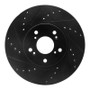 R1 04-14 Acura TSX Front Left Drilled & Slotted Black Brake Rotor