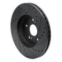 R1 04-14 Acura TSX Front Left Drilled & Slotted Black Brake Rotor
