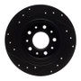 R1 2016-2025 Buick LaCrosse Rear Right Drilled & Slotted Black Brake Rotor
