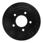 R1 03-03 Dodge Ram 1500 Van Rear Right Drilled & Slotted Black Brake Rotor