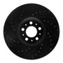 R1 03-14 Volvo XC90 Front Right Drilled & Slotted Black Brake Rotor