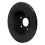 R1 02-24 Chrysler ASPEN Rear Right Drilled & Slotted Black Brake Rotor