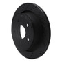 R1 02-24 Chrysler ASPEN Rear Left Drilled & Slotted Black Brake Rotor