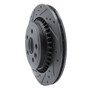 R1 10-17 Volvo XC60 Rear Left Drilled & Slotted Black Brake Rotor