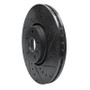 R1 10-16 Volvo XC60 Front Right Drilled & Slotted Black Brake Rotor