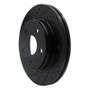 R1 02-24 Chrysler ASPEN Front Left Drilled & Slotted Black Brake Rotor
