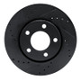 R1 01-07 Chrysler Town & Country Front Left Drilled & Slotted Black Brake Rotor