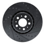R1 03-09 Volvo XC90 Front Right Drilled & Slotted Black Brake Rotor