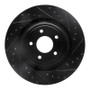 R1 08-14 Chrysler 200 Front Right Drilled & Slotted Black Brake Rotor