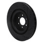 R1 03-17 Dodge Viper Rear Left Drilled & Slotted Black Brake Rotor