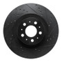 R1 20-25 Tesla Model Y Front Right Drilled & Slotted Black Brake Rotor