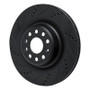 R1 12-21 Tesla Model X Rear Left Drilled & Slotted Black Brake Rotor