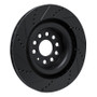 R1 12-21 Tesla Model X Rear Left Drilled & Slotted Black Brake Rotor