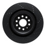 R1 12-21 Tesla Model X Rear Left Drilled & Slotted Black Brake Rotor