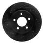 R1 99-04 Chrysler 300M Front Left Drilled & Slotted Black Brake Rotor