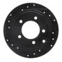 R1 07-17 Chrysler 200 Rear Left Drilled & Slotted Black Brake Rotor