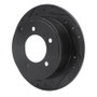 R1 07-17 Chrysler 200 Rear Left Drilled & Slotted Black Brake Rotor