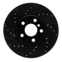 R1 16-24 Mini Cooper Countryman Front Left Drilled & Slotted Black Brake Rotor
