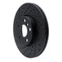 R1 16-24 Mini Cooper Countryman Front Left Drilled & Slotted Black Brake Rotor