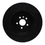R1 21-25 Jaguar F-Pace Front Right Drilled & Slotted Black Brake Rotor