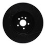 R1 21-25 Jaguar F-Pace Front Left Drilled & Slotted Black Brake Rotor