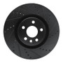 R1 20-20 Jaguar F-Pace Front Right Drilled & Slotted Black Brake Rotor