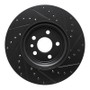 R1 17-19 Jaguar F-Pace Front Left Drilled & Slotted Black Brake Rotor