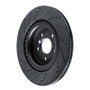 R1 16-24 Jaguar XF Rear Right Drilled & Slotted Black Brake Rotor