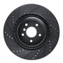 R1 16-24 Jaguar XF Rear Right Drilled & Slotted Black Brake Rotor