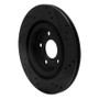 R1 06-08 Jaguar S-Type Rear Left Drilled & Slotted Black Brake Rotor