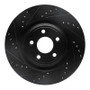 R1 14-21 Jaguar F-Type Rear Left Drilled & Slotted Black Brake Rotor